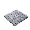 Outdoor stone pebble wpc interlocking deck tiles